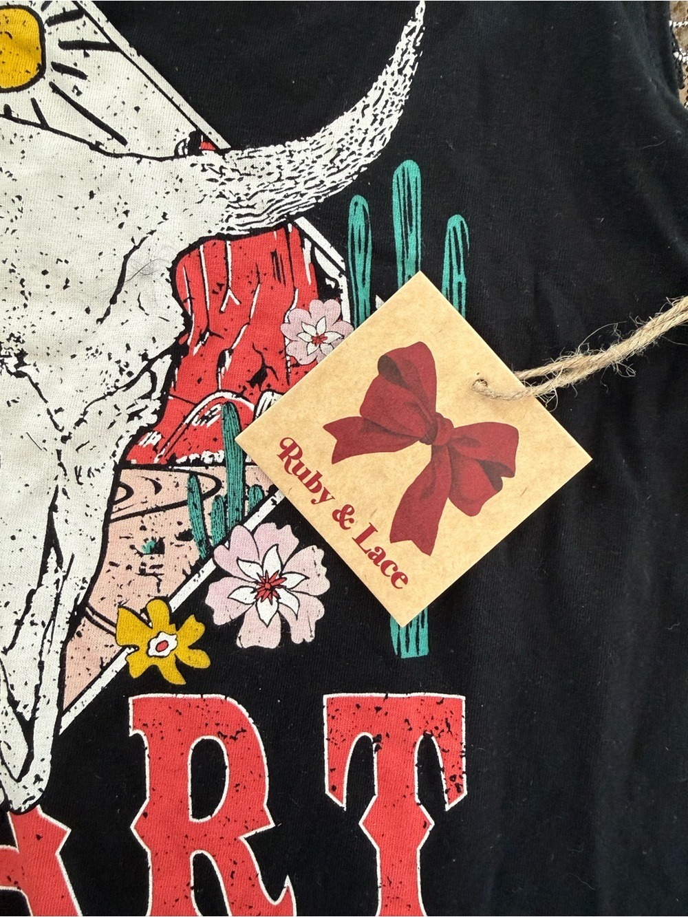 Ruby & Lace Black Graphic Western Rodeo Tank Top NWT Size S - Picture 6 of 7